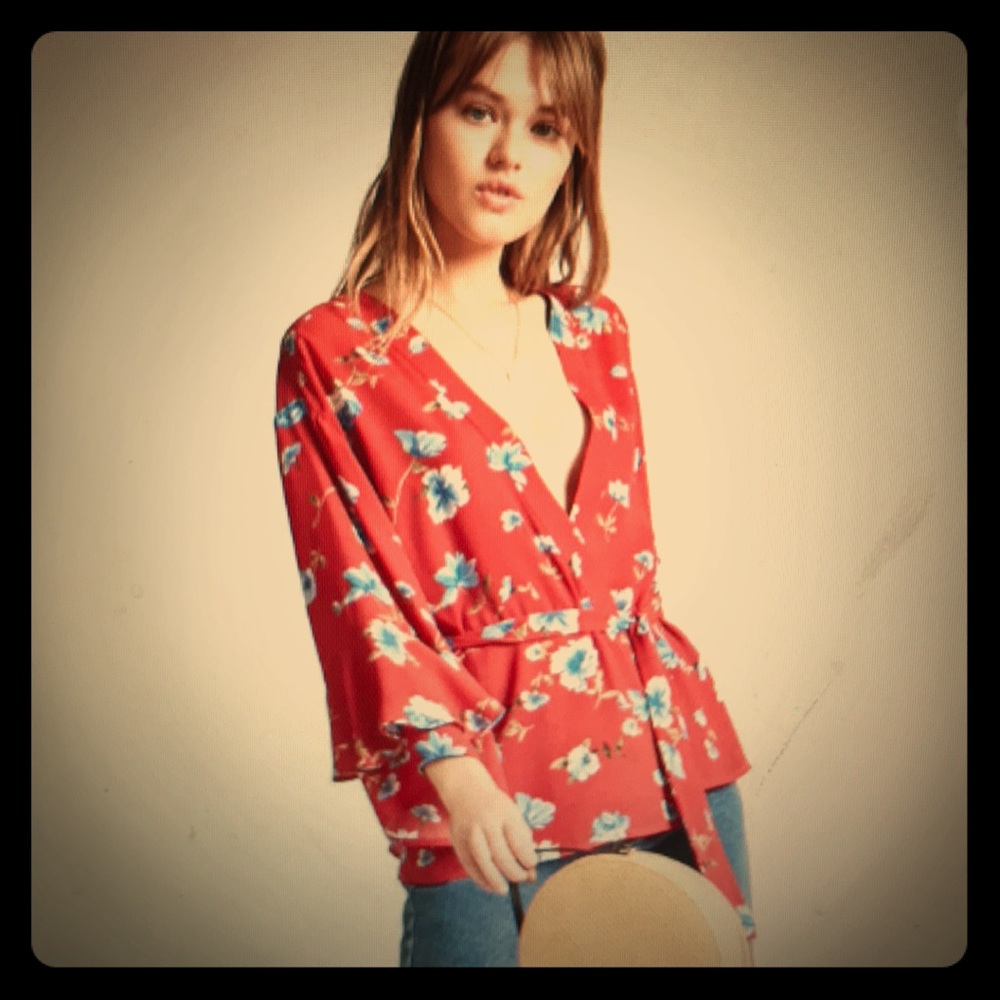 Plunging floral top